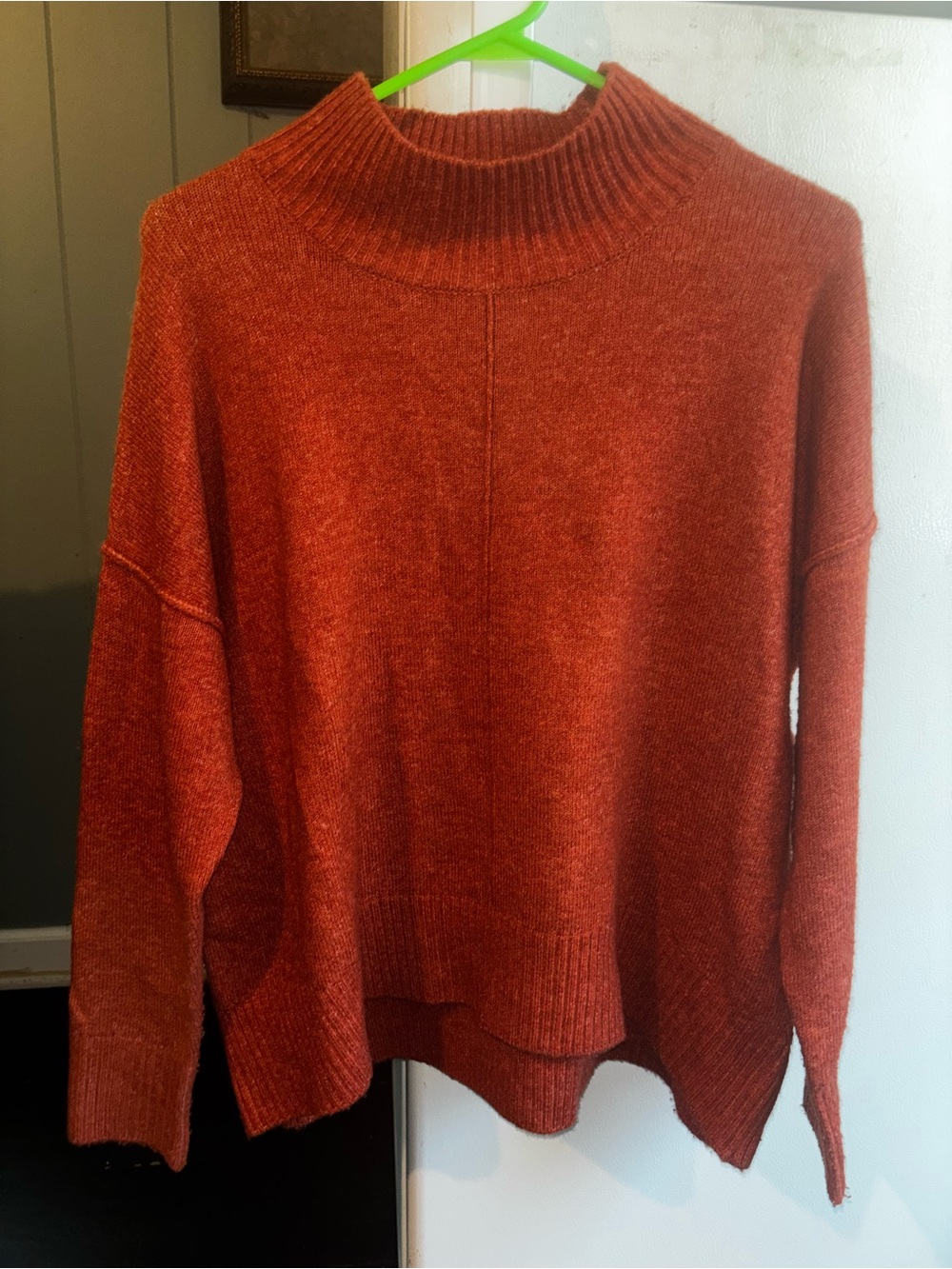 Vince Camuto Rust Orange Mock Neck Sweater